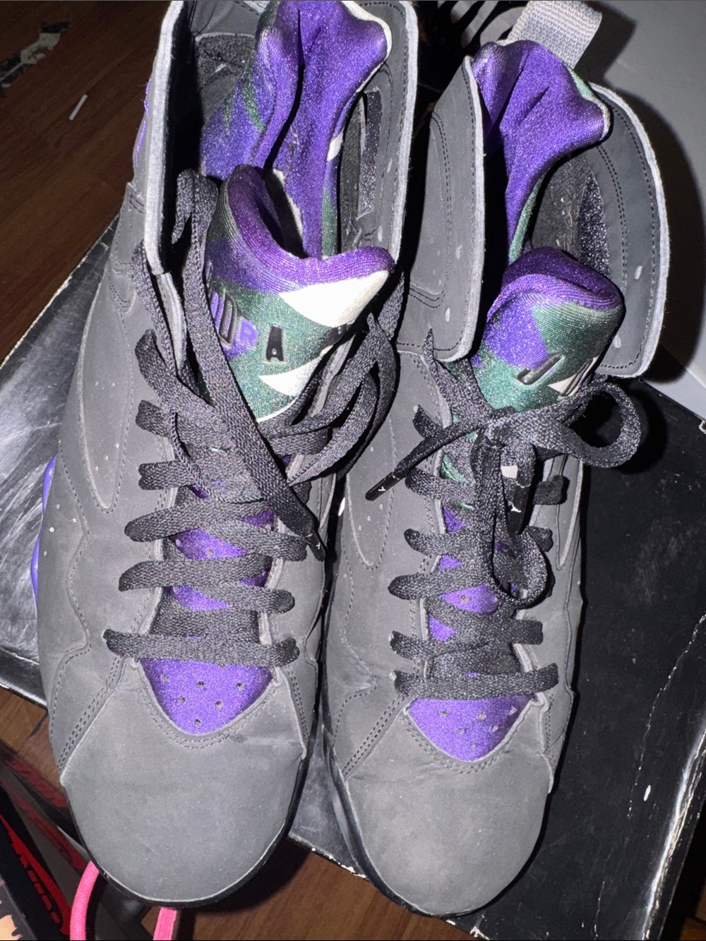 Nike Black & Purple High-Top Basketball Sneakers